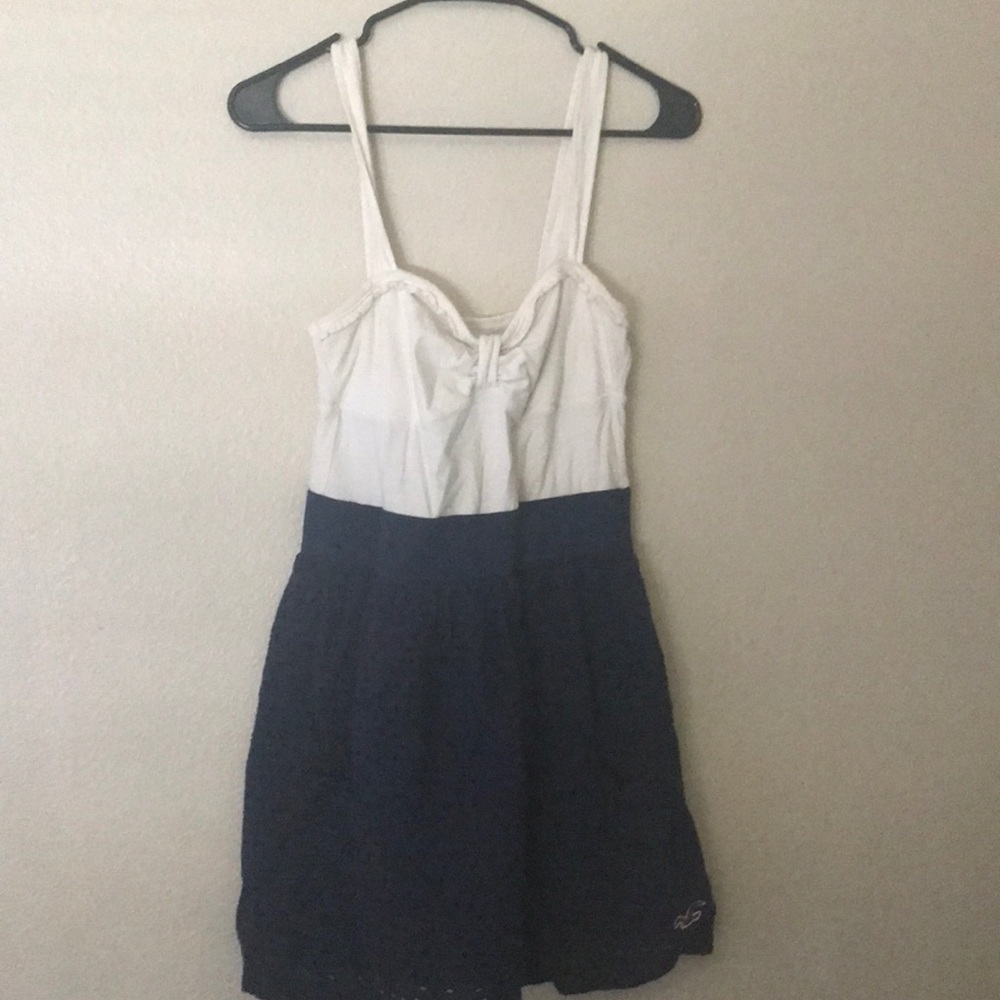 Navy blue and white dress